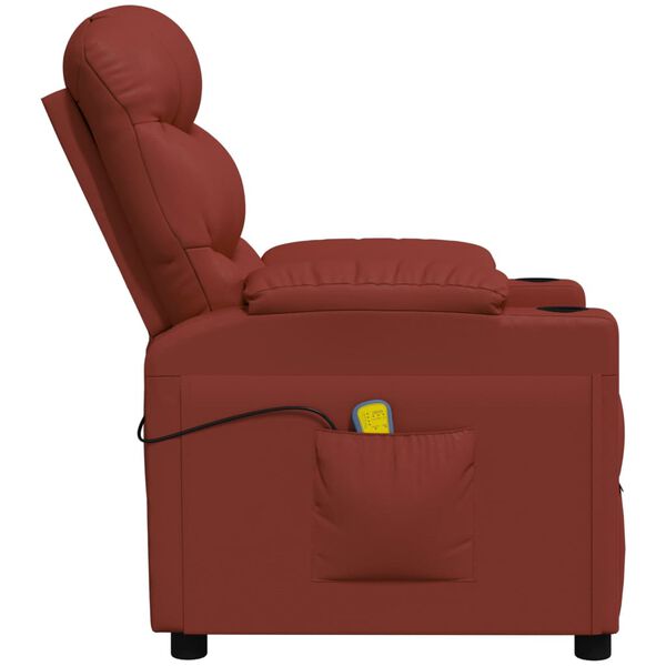 vidaXL Massagesessel Weinrot Kunstleder