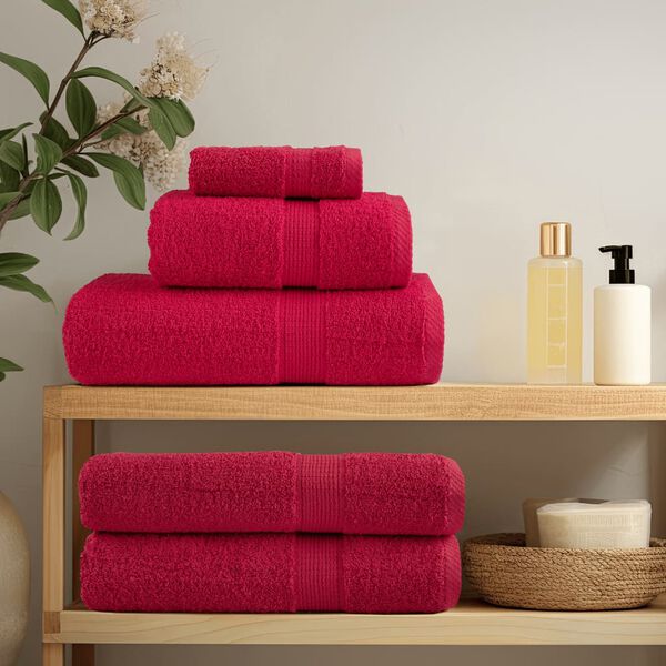 vidaXL 12 tlg. Premium-Handtuch-Set SOLUND Rot 600 g/m&sup2;