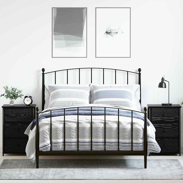 vidaXL Nachttisch 2 pcs Schwarz Eichen-Optik 40 x 36 x 60 cm