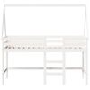 vidaXL Hochbett mit Leiter und Dach Wei&szlig; 90x190 cm Massivholz Kiefer