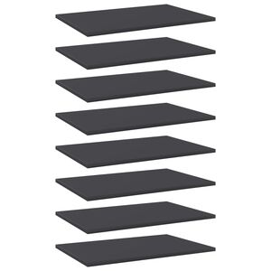 vidaXL B&uuml;cherregal-Bretter 8 Stk. Grau 60x40x1,5 cm Holzwerkstoff