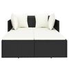 vidaXL Sonnenliege mit Kissen Schwarz 182x118x63 cm Poly Rattan