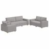 vidaXL Sofa 3 stk. Wolkengrau Leinenmischgewebe