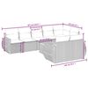 vidaXL 9-tlg. Garten-Sofagarnitur mit Kissen Beige Poly Rattan