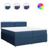 vidaXL Boxspringbett mit Matratze Blau 200x200 cm Stoff