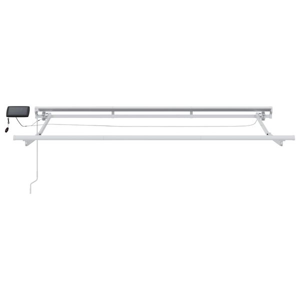 vidaXL Manueller Markisenrahmen mit LEDs Wei&szlig; 2,5 x 2 m Aluminium