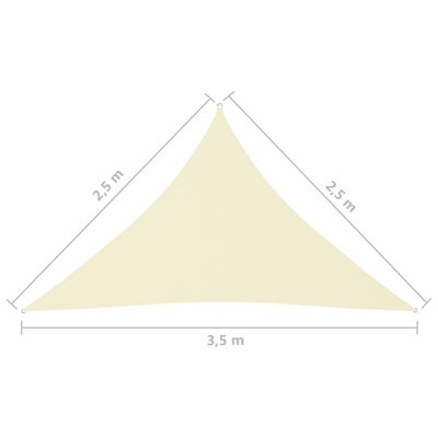 vidaXL Sonnensegel Oxford-Gewebe Dreieckig 2,5x2,5x3,5 m Creme