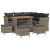 vidaXL Gartensofa-set 9 Stk. 5-Sitzanzahl Grau Poly-Rattan