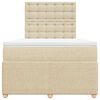 vidaXL Boxspringbett mit Matratze Creme 120x190 cm Stoff