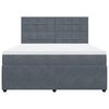 vidaXL Boxspringbett mit Matratze Dunkelgrau 180x200 cm Samt