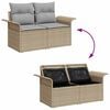 vidaXL Garten-Sofa-Set mit Kissen 9 pcs Schwarz Poly Rattan
