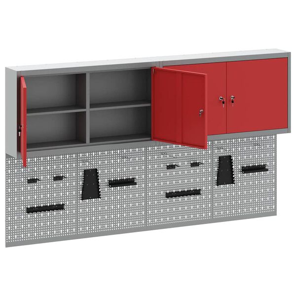 vidaXL Werkzeugschrank-Set 6 pcs Rot Pulverbeschichteter Stahl