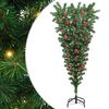 vidaXL Umgedrehter Kunst Weihnachtsbaum mit Kugelset Gr&uuml;n 150 cm PVC