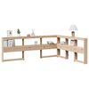 vidaXL Kopfteil mit B&uuml;cherregal L-Form 140 cm Massivholz Kiefer