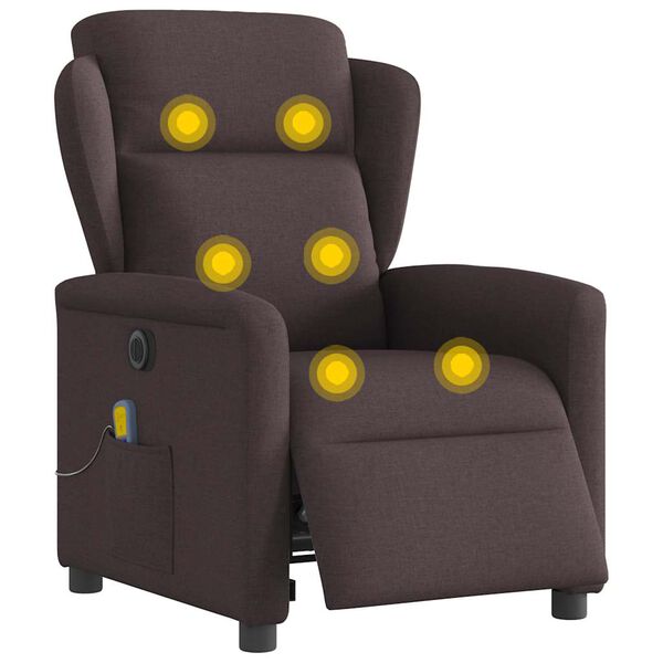 vidaXL Massagesessel Elektrisch Dunkelbraun Stoff