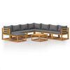 vidaXL 9-tlg. Garten-Lounge-Set mit Auflagen Massivholz Akazie