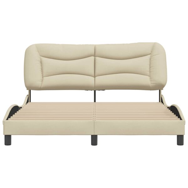 vidaXL Bettgestell ohne Matratze "Hvar" Creme 160x200 cm Stoff