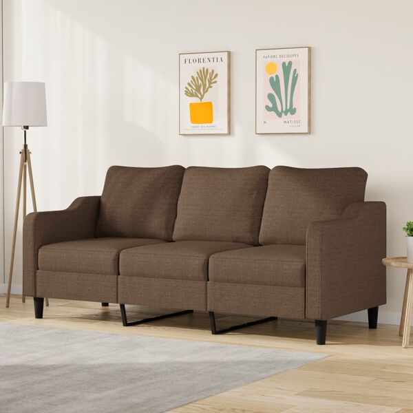 vidaXL 3-Sitzer-Sofa Braun 180 cm Stoff