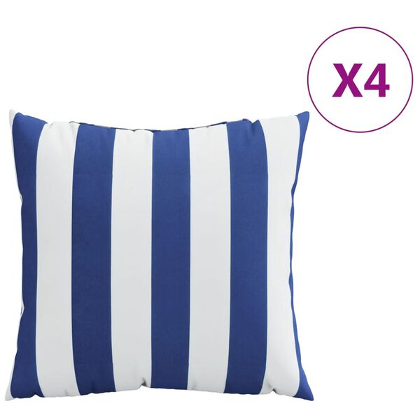 vidaXL Zierkissen 4 Stk. Blau und Wei&szlig; 40x40 cm Stoff