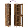 vidaXL Highboard 2 pcs Altholz Glas