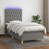 vidaXL Boxspringbett mit Matratze & LED Dunkelgrau 80x200 cm Stoff