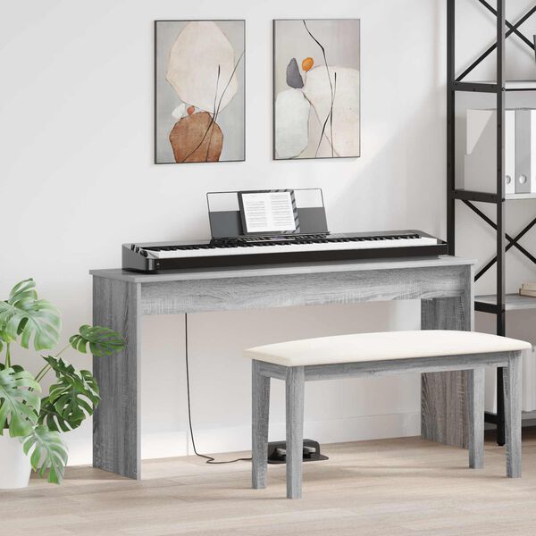 vidaXL Klavierst&auml;nder Graues Sonoma 130 x 32 x 64 cm Holzwerkstoff