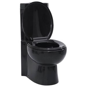 vidaXL Toilette f&uuml;r Ecke Keramik Schwarz