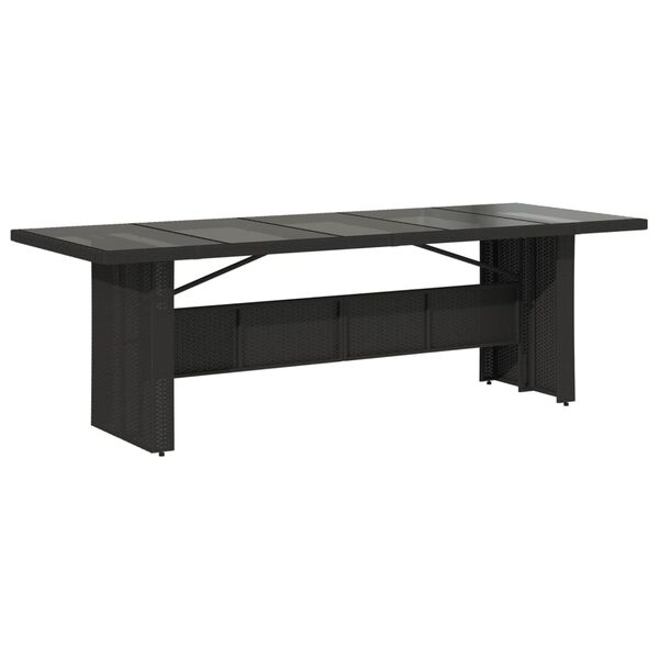 vidaXL 11-tlg. Garten-Essgruppe mit Kissen Schwarz Poly Rattan