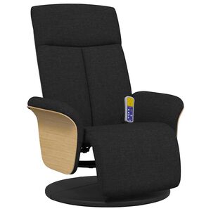 vidaXL Massagesessel mit Fu&szlig;teil Schwarz Stoff