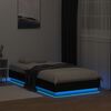 vidaXL Bettgestell mit LED Schwarz 90x190 cm