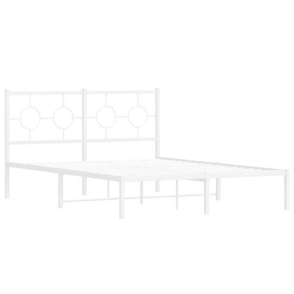 vidaXL Bettgestell mit Kopfteil Metall Wei&szlig; 140x200 cm