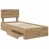 vidaXL Bettrahmen mit Kopfteil Artisan-Eiche 90 x 200 cm Holzwerkstoff