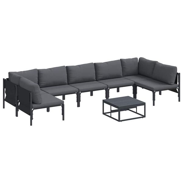 vidaXL Garten-Sofa-Set 8 pcs Anthrazit Stahl