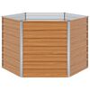 vidaXL Hochbeet im Garten Hellbraun 129 x 129 x 77 cm Verzinkter Stahl
