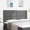 vidaXL LED Kopfteil mit LED-Lichtleisten Dunkelgrau 180 cm Polyester