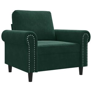 vidaXL Sessel Dunkelgr&uuml;n 60 cm Samt