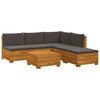 vidaXL 6 stk. Outdoor-Sofagarnitur Massivholz Akazie Braun