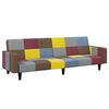 vidaXL Schlafsofa 2-Sitzer mit Fu&szlig;hocker Patchwork Stoff