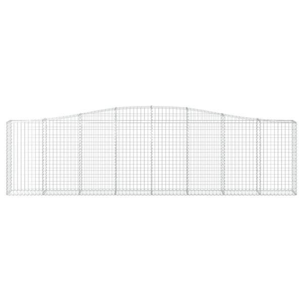 vidaXL Gabionen mit Hochbogen 8 Stk. 400x30x100/120cm Verzinktes Eisen