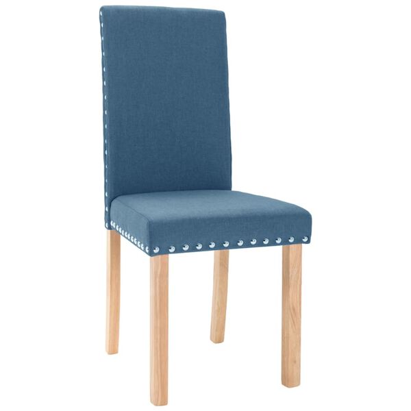 vidaXL Esszimmerst&uuml;hle 4 Stk. Blau Stoff