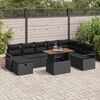 vidaXL Garten-Sofa-Set 9 pcs Schwarz Poly-Rattan