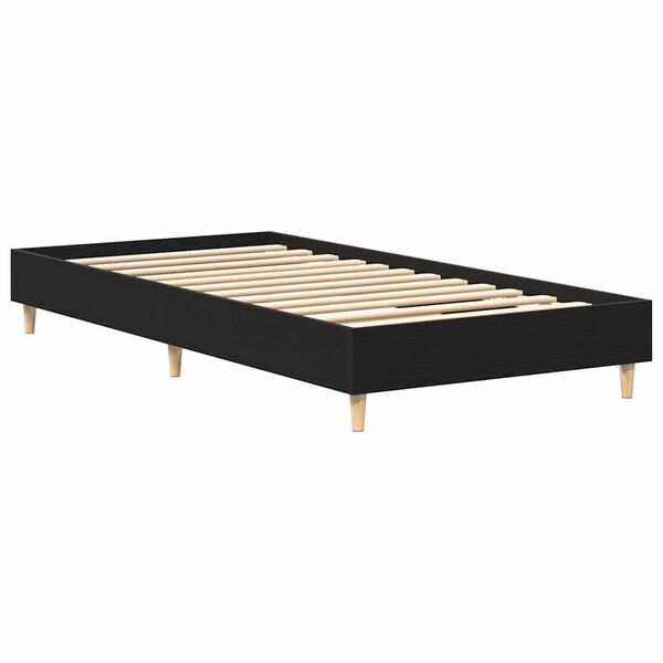 vidaXL Bettrahmen Schwarz Eichen-Optik 203 x 101 x 25 cm Holzwerkstoff