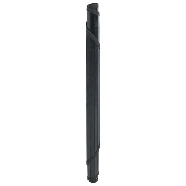 vidaXL Teppich Rund Schwarz 100 cm Bambus