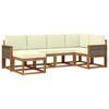 vidaXL Outdoor-Sofagarnitur 6 stk. Natur und Creme Polyester