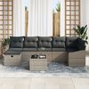 vidaXL Sofa Set mit Kissen mit Speicher Grau Poly-Rattan