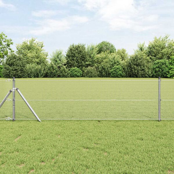 vidaXL Zaunpfosten Silber 100 x 0,5 m (16 x 16 mm Maschen) Stahl