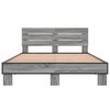 vidaXL Bettgestell Grau Sonoma 135x190 cm Holzwerkstoff und Metall