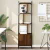 vidaXL B&uuml;cherregal mit T&uuml;r Braun Eiche 44,5x30x154,5 cm Holzwerkstoff