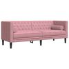 vidaXL 2-tlg. Chesterfield-Sofa-Set mit Nackenrollen Rosa Samt