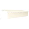 vidaXL Markise Manuell Einziehbar mit Rollo & LED 6x3 m Creme